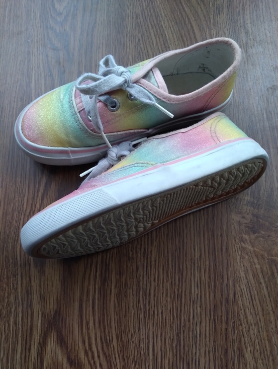 US SPORT Other - Kids Rainbow Pastel Glitter Sneakers - Comfortable Lace-Up Casual Shoe